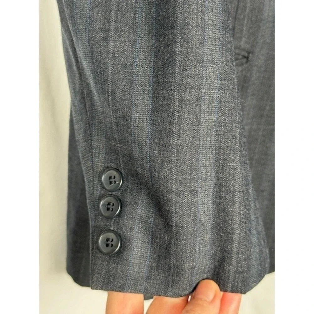 Henley by Par Tip Top Men's 100% Wool Gray Pinstripe Blazer‎ Suit Jacket